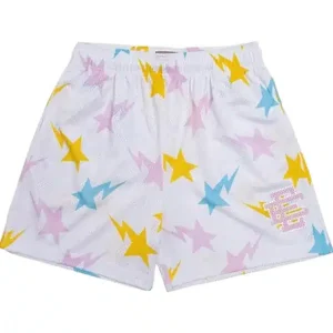 BAPE X EE-Shorts Yellow Stars